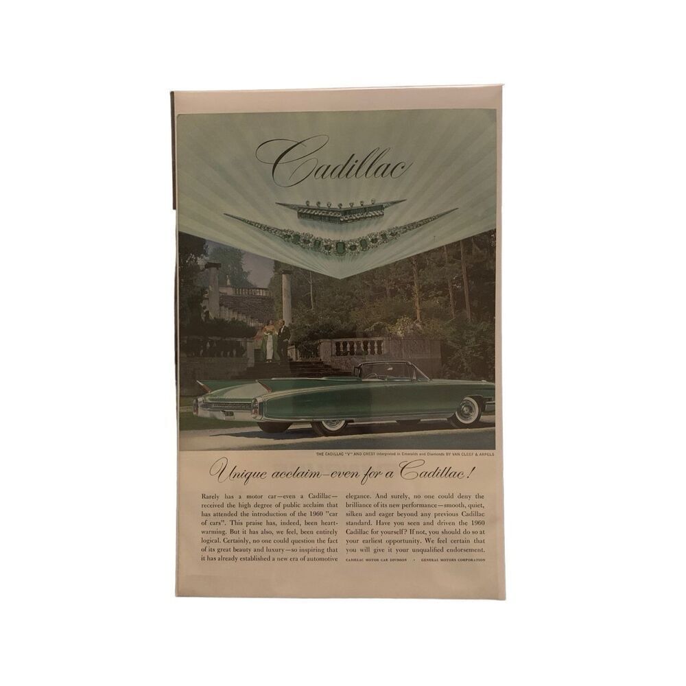 Vintage 1960 Cadillac Unique Acclaim Ad Advertisement